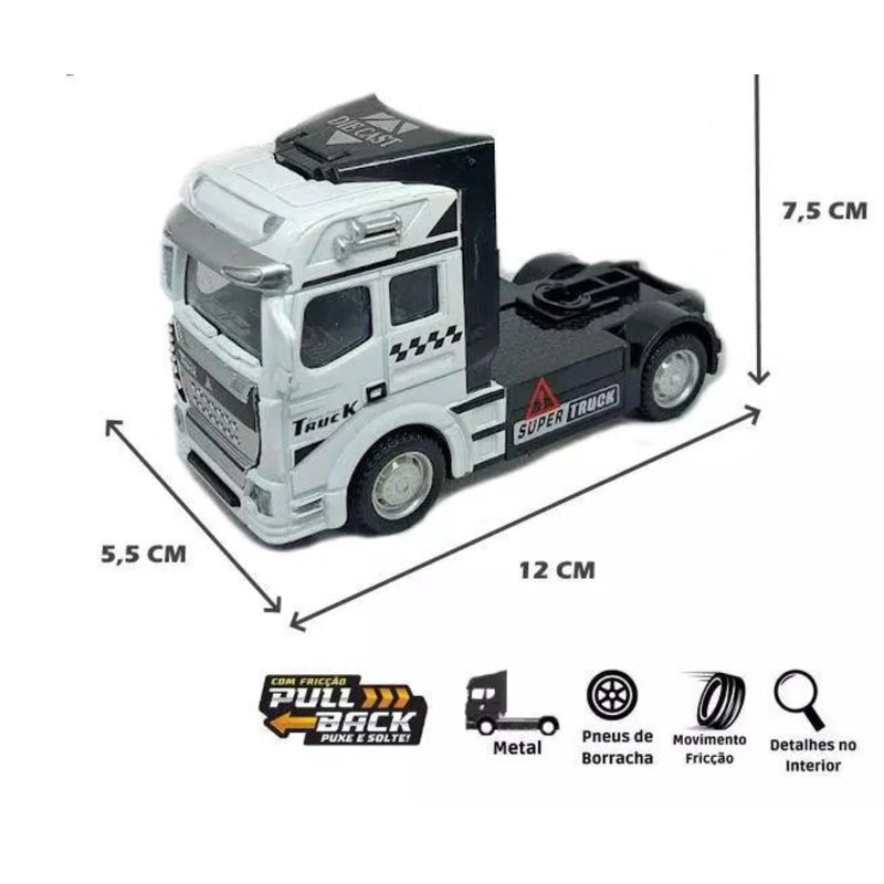 Miniatura Caminhão Carreta Carroceria de Ferro Fricção