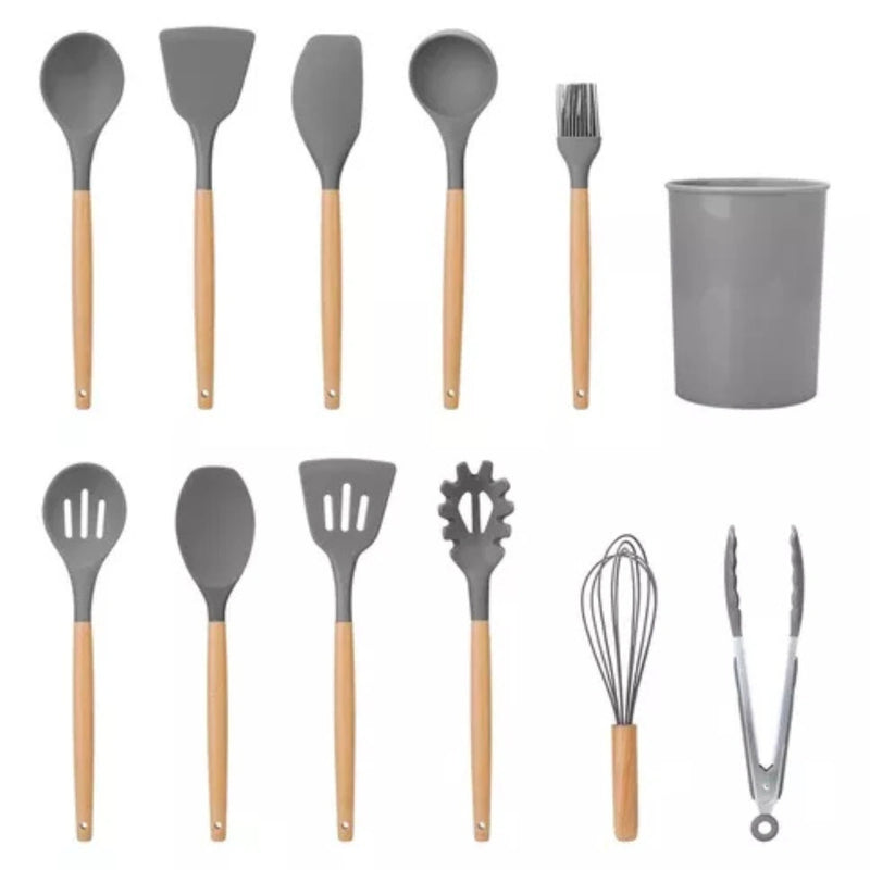 Kit 12 peças Jogo de Cozinha colheres de Silicone