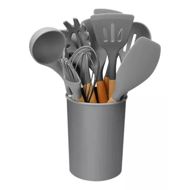 Kit 12 peças Jogo de Cozinha colheres de Silicone