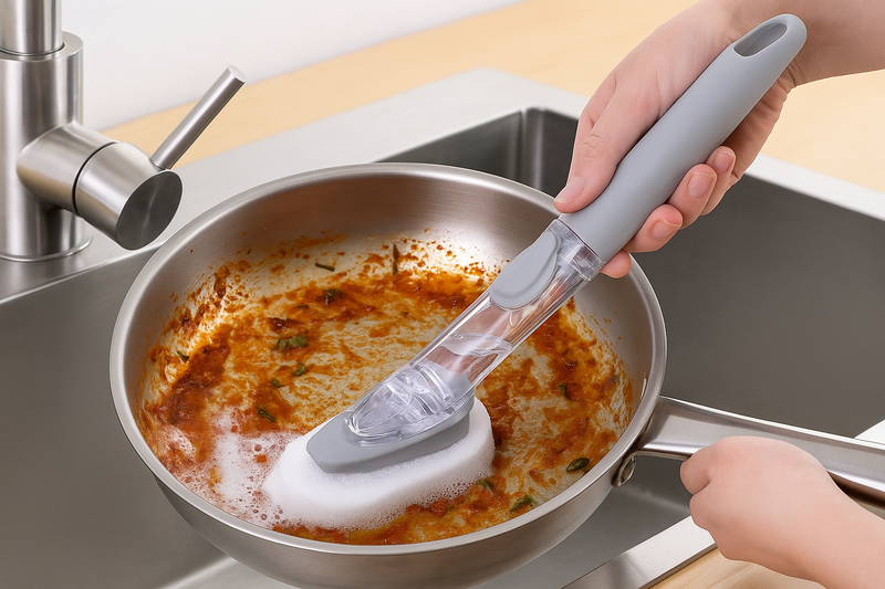 Escova de Limpeza com Recipiente Integrado