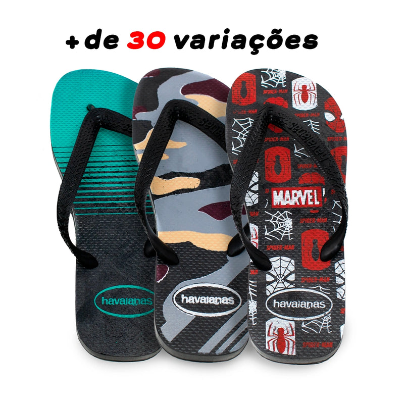 Kit 2 Chinelos Masculino Havaianas Branco + Sortido